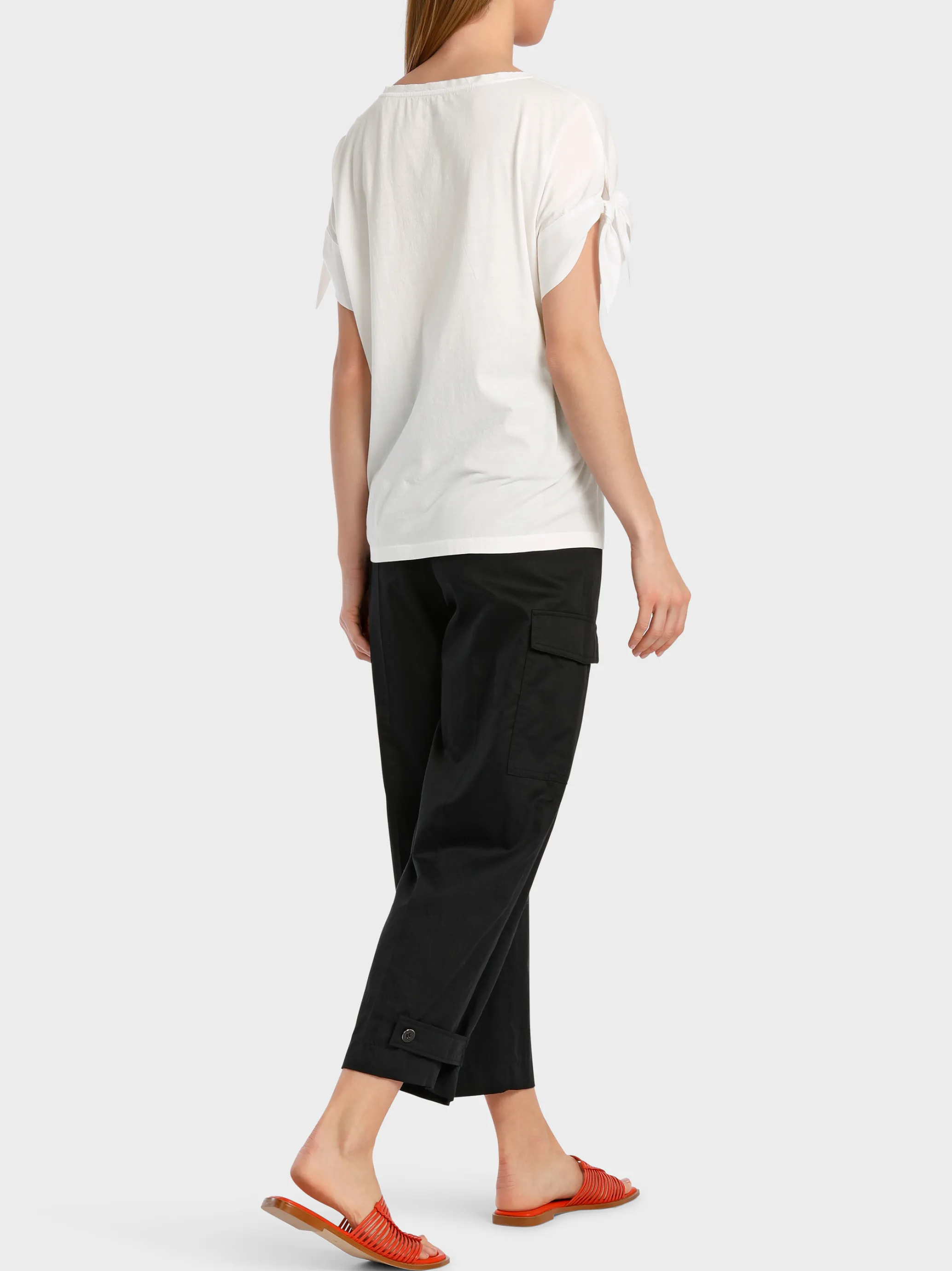 BAUMWOLL-T-SHIRT MIT MATERIALMIX-Marc Cain Shop