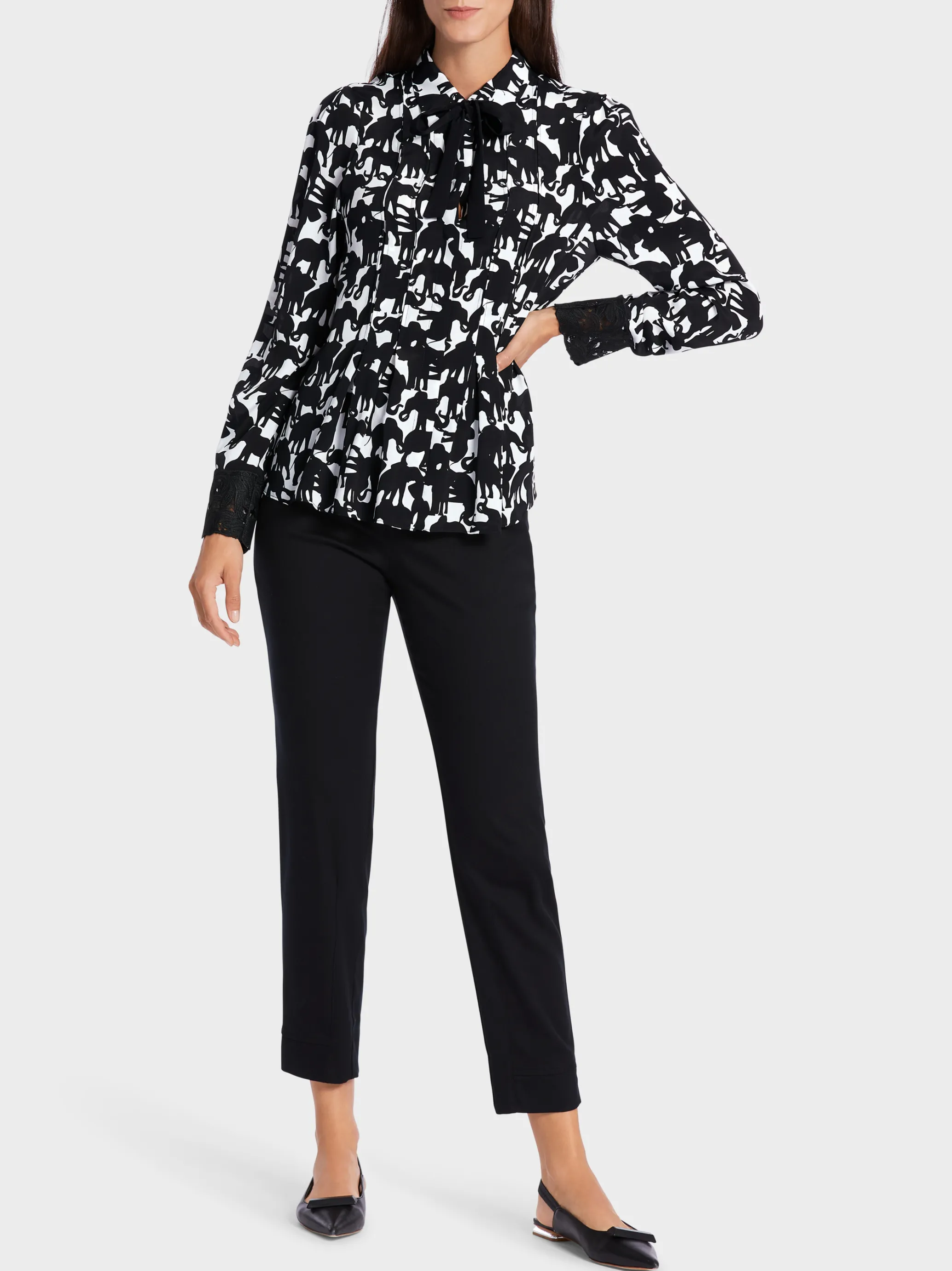 BLUSE MIT ELEFANTENDRUCK-Marc Cain Discount