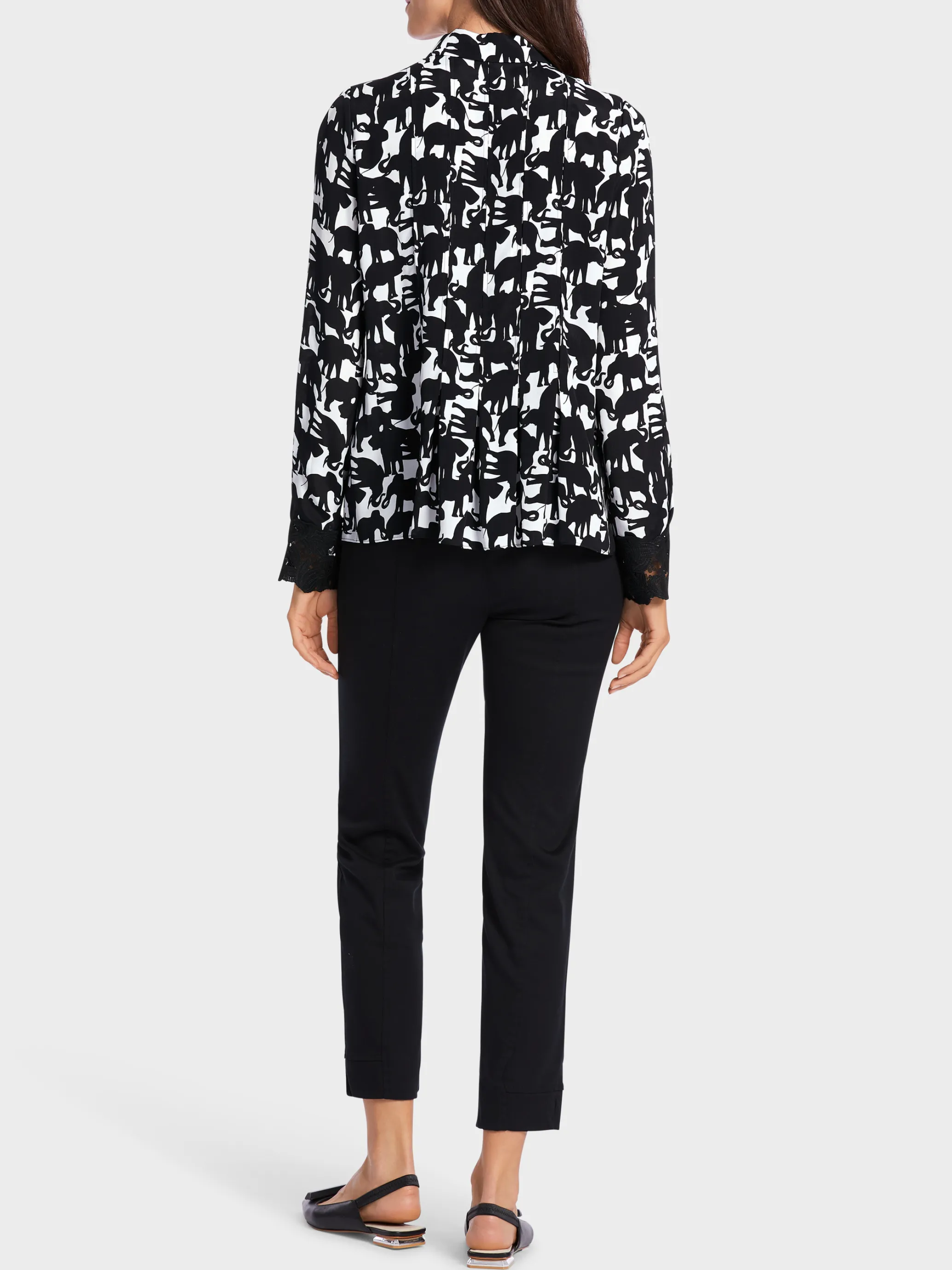 BLUSE MIT ELEFANTENDRUCK-Marc Cain Discount