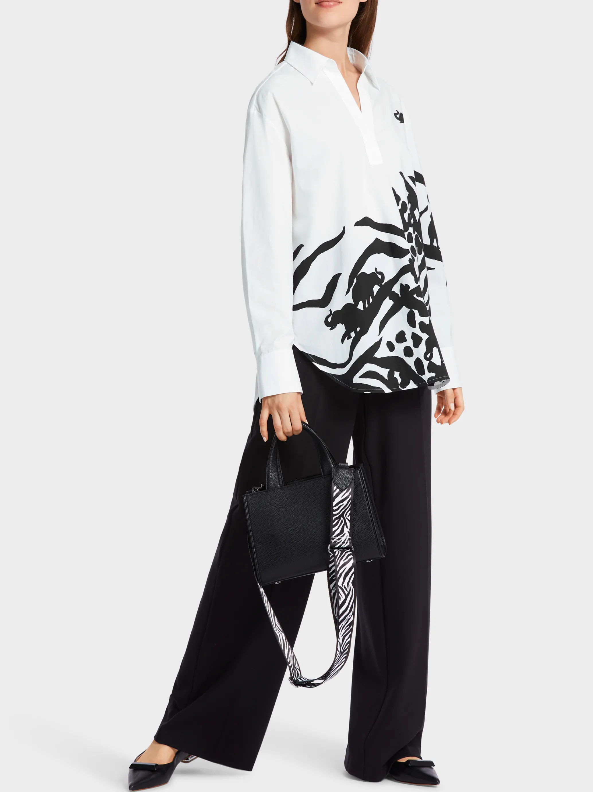 BLUSE MIT ELEFANTEN-PRINT-Marc Cain Best