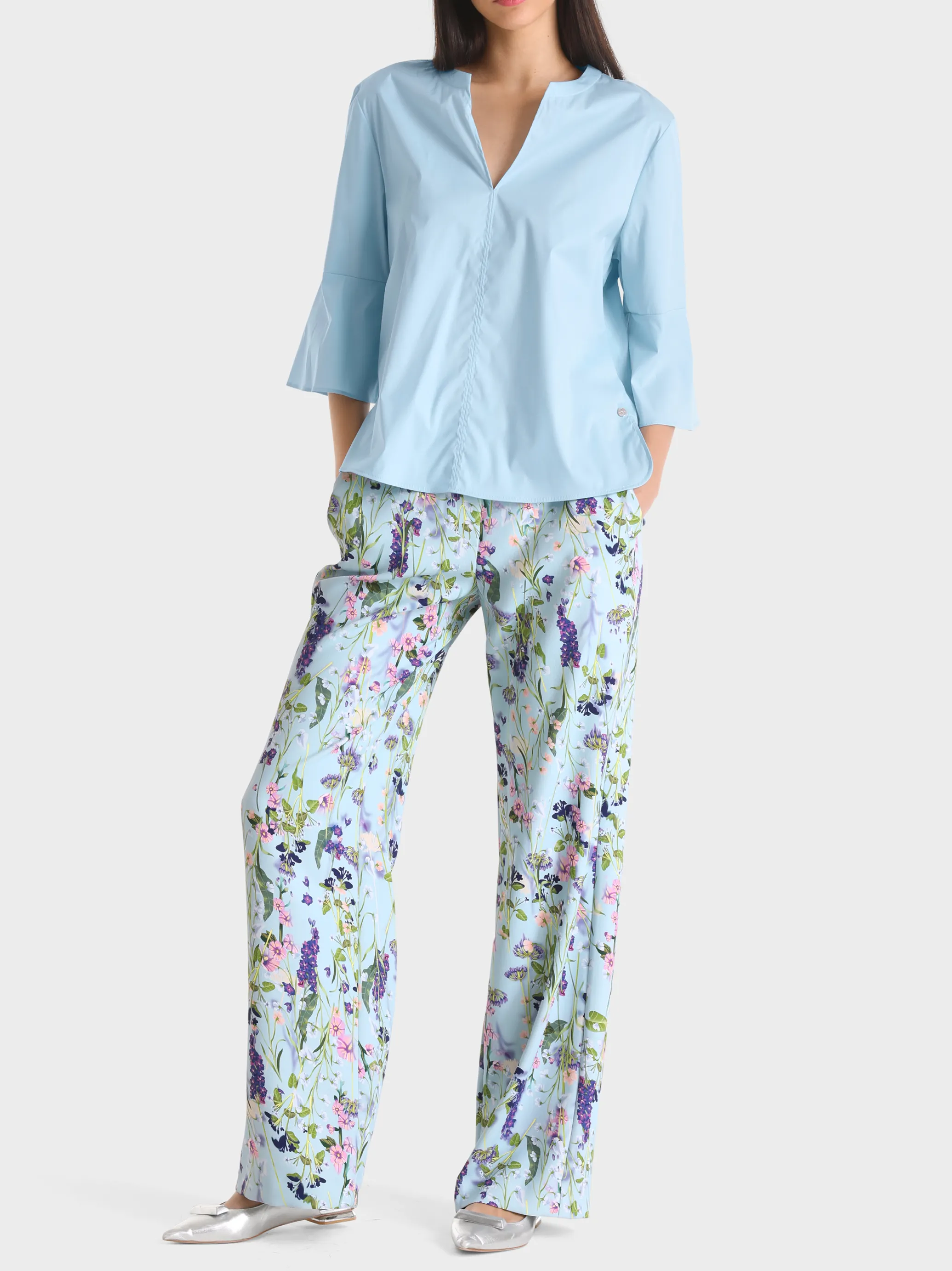 BLUSE MIT VOLANTÄRMEL-Marc Cain Sale