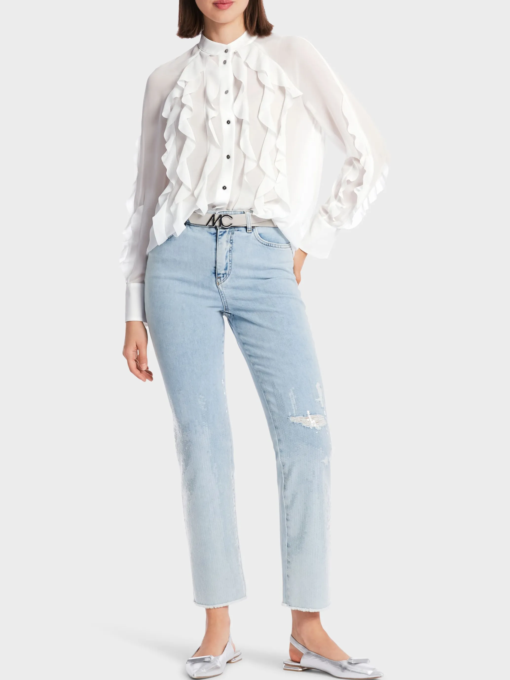BLUSE MIT VOLANTS-Marc Cain Shop