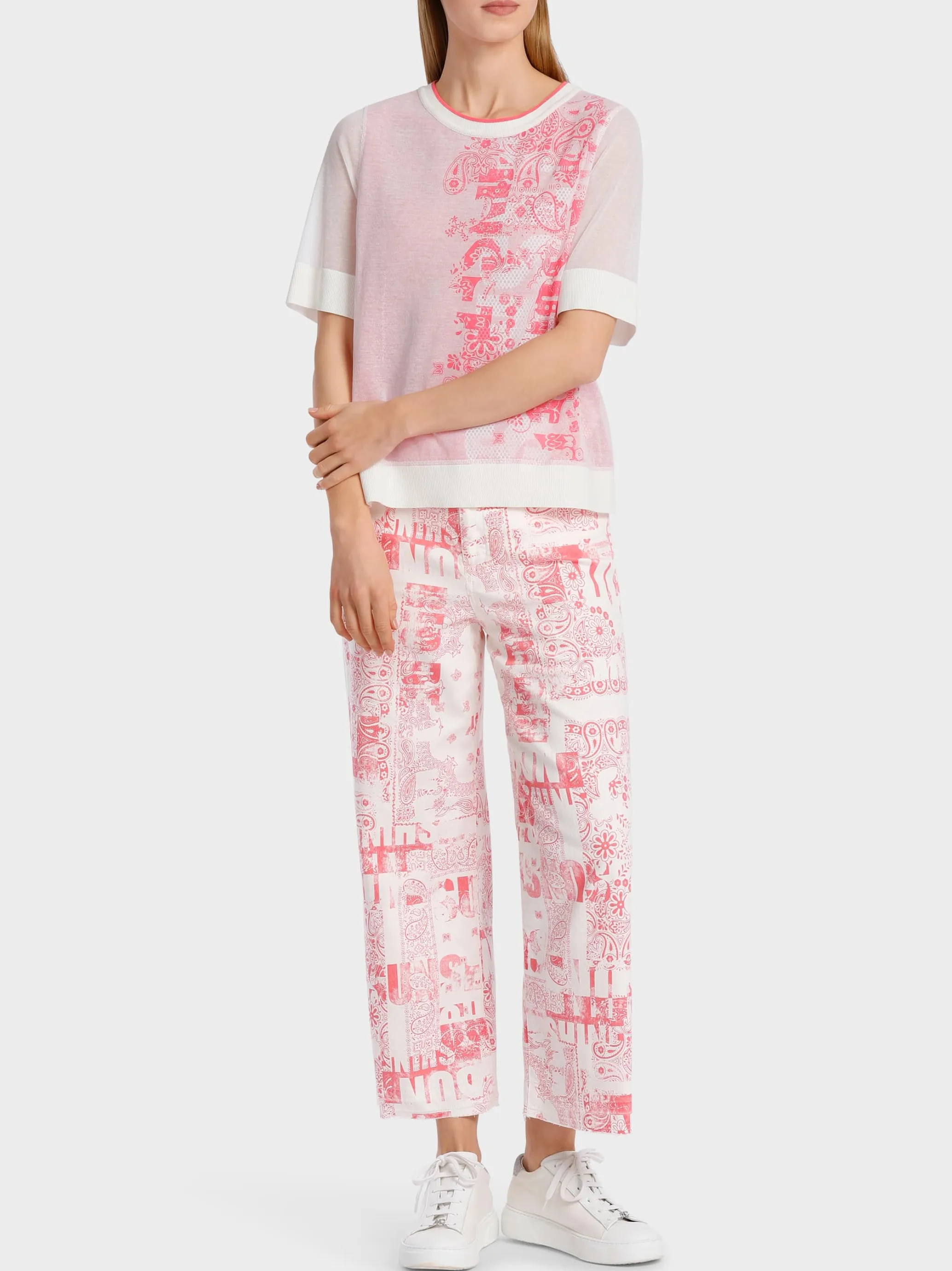 DOPPELLAGIGER SWEATER MIT PRINT-Marc Cain New