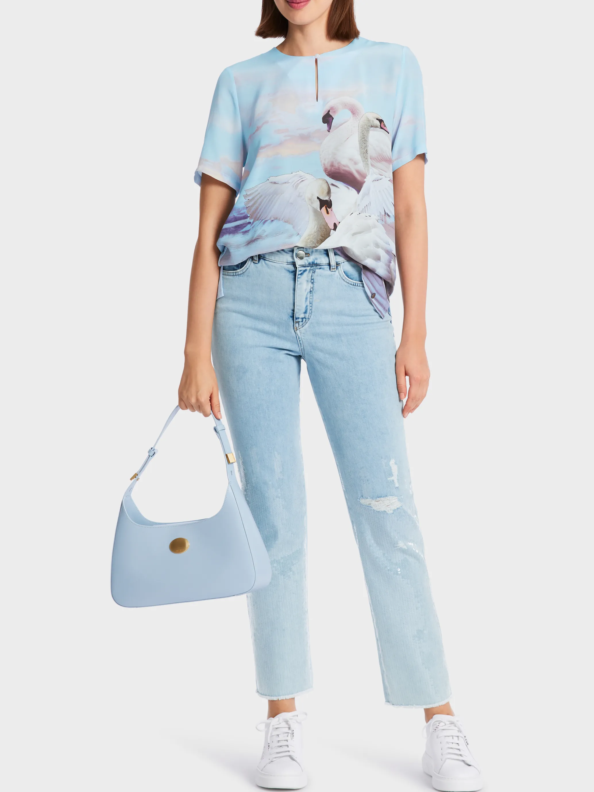EDEL GLÄNZENDES BLUSENSHIRT MIT SEIDE-Marc Cain Sale