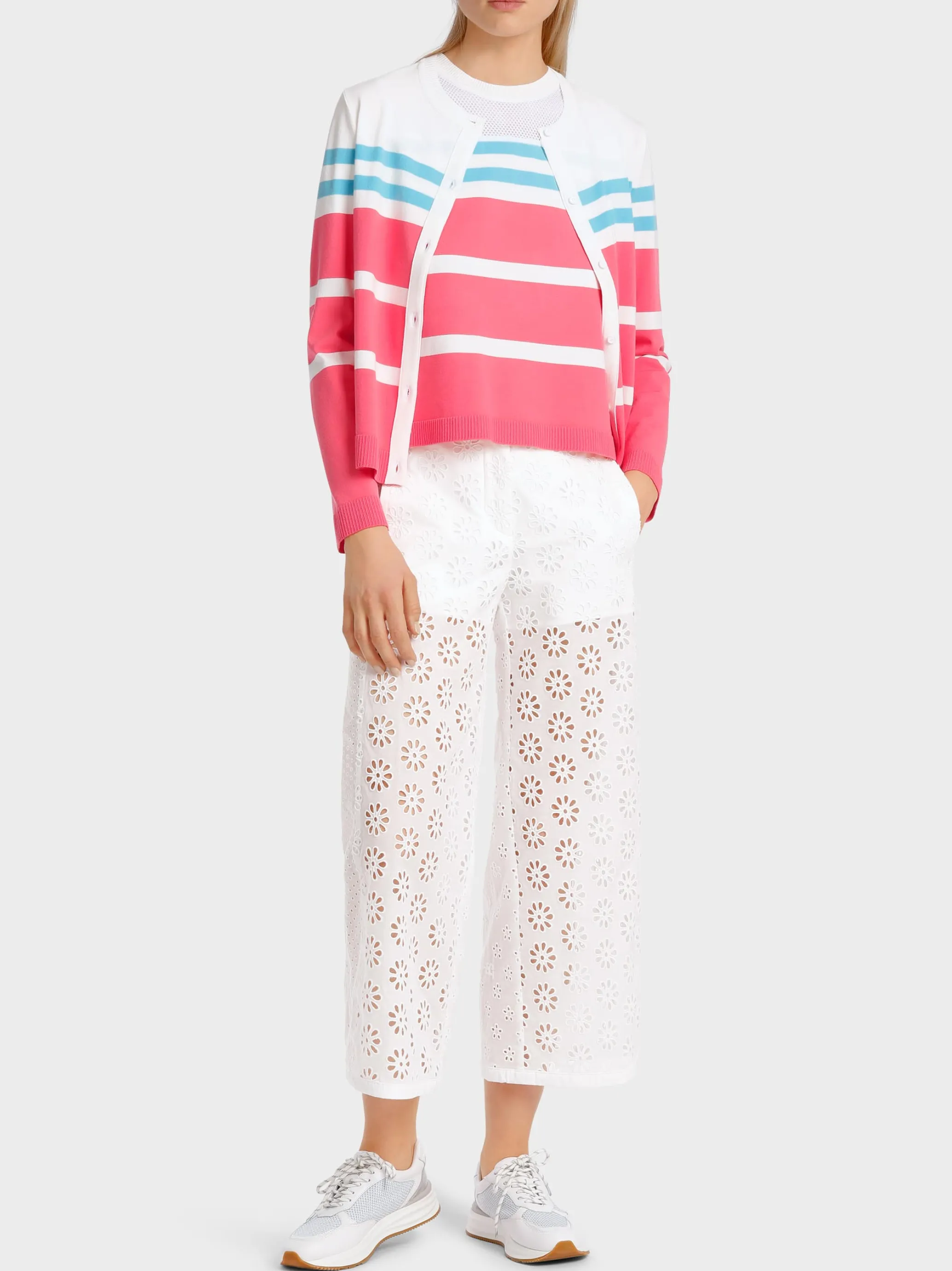 GESTREIFTER "RETHINK TOGETHER" CARDIGAN-Marc Cain Sale