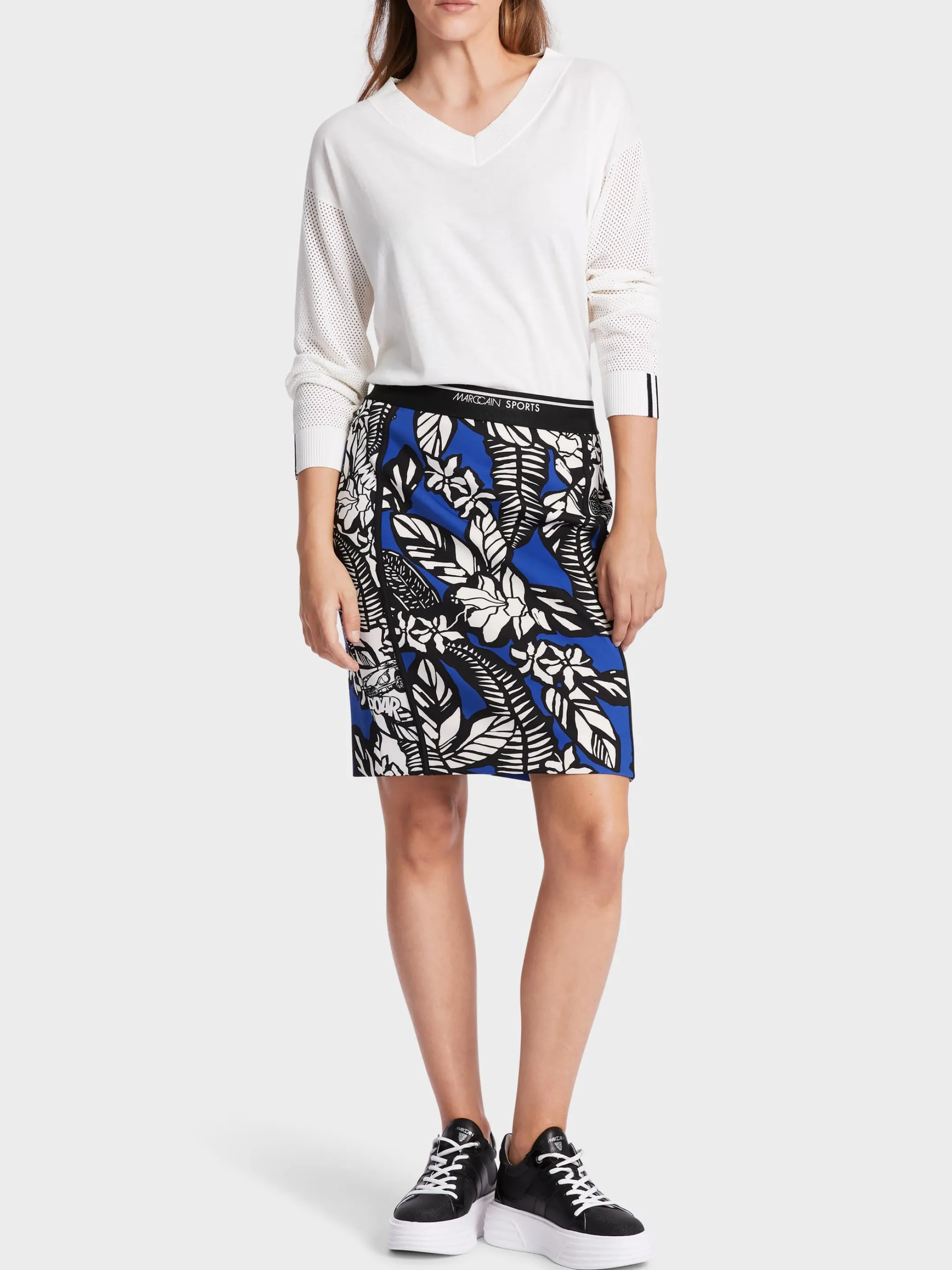 KÖRPERNAHER ROCK MIT FLORALEM PRINT-Marc Cain Clearance