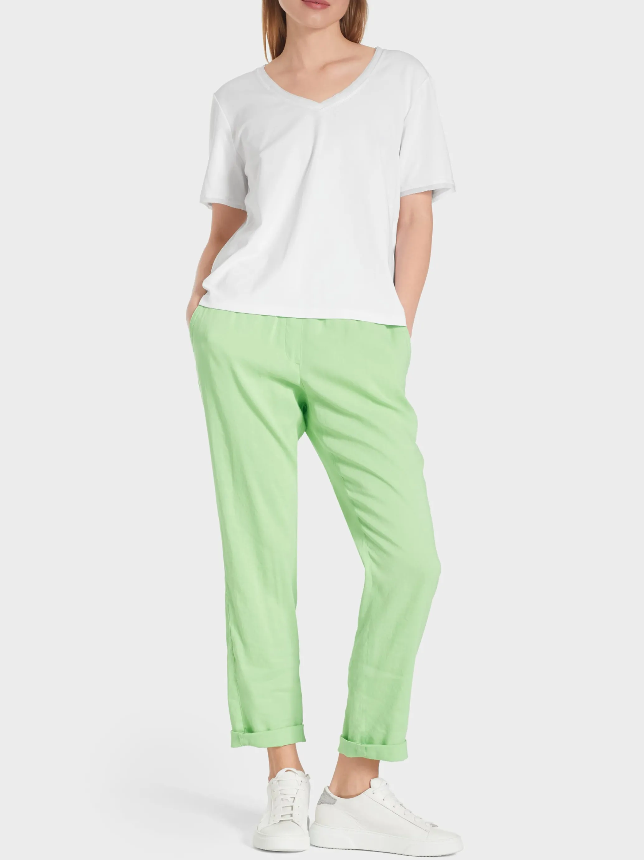 KURZARM-T-SHIRT MIT V-AUSSCHNITT-Marc Cain Shop