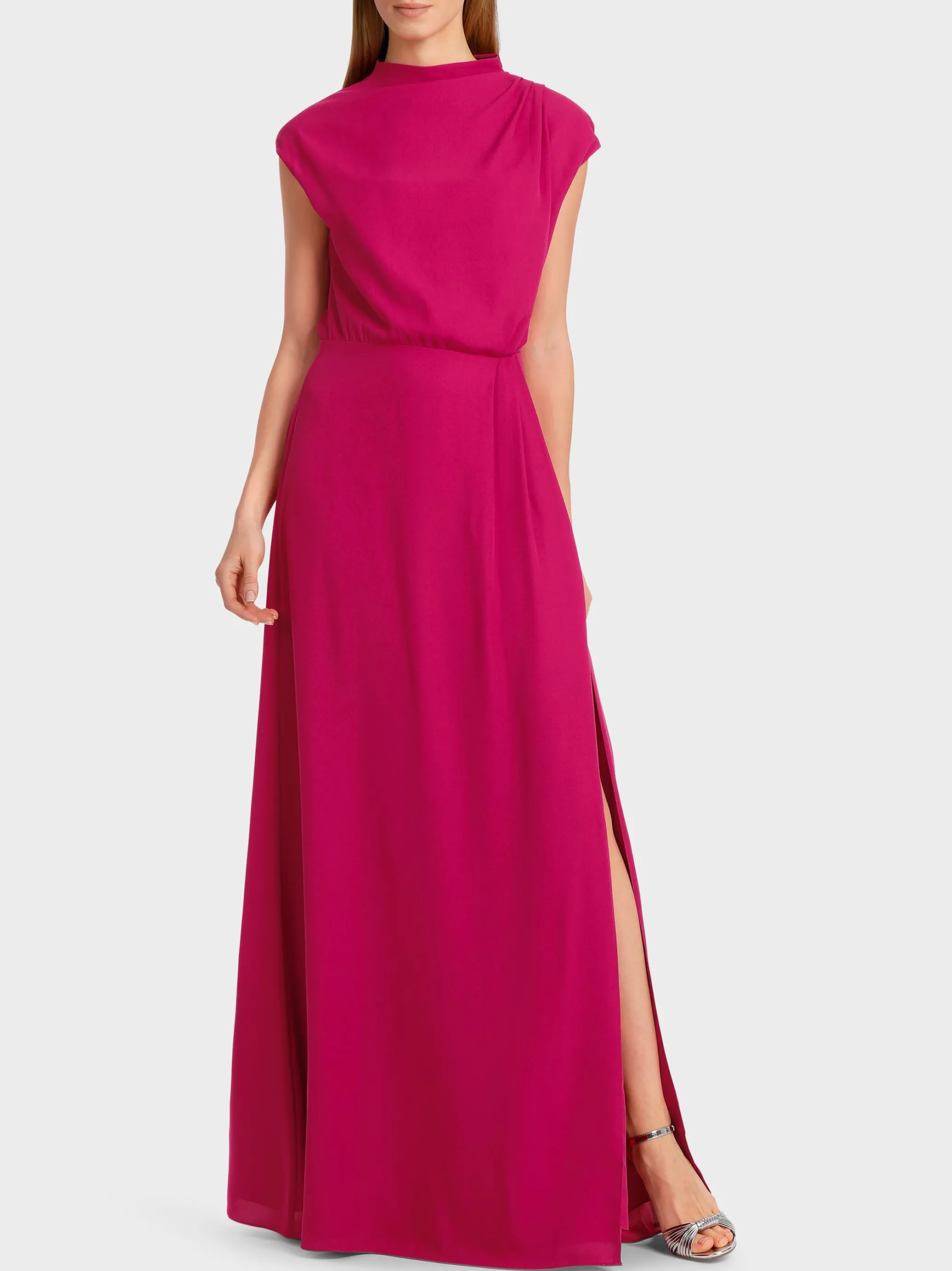 LANGES KLEID MIT FALTENEINSATZ-Marc Cain Store