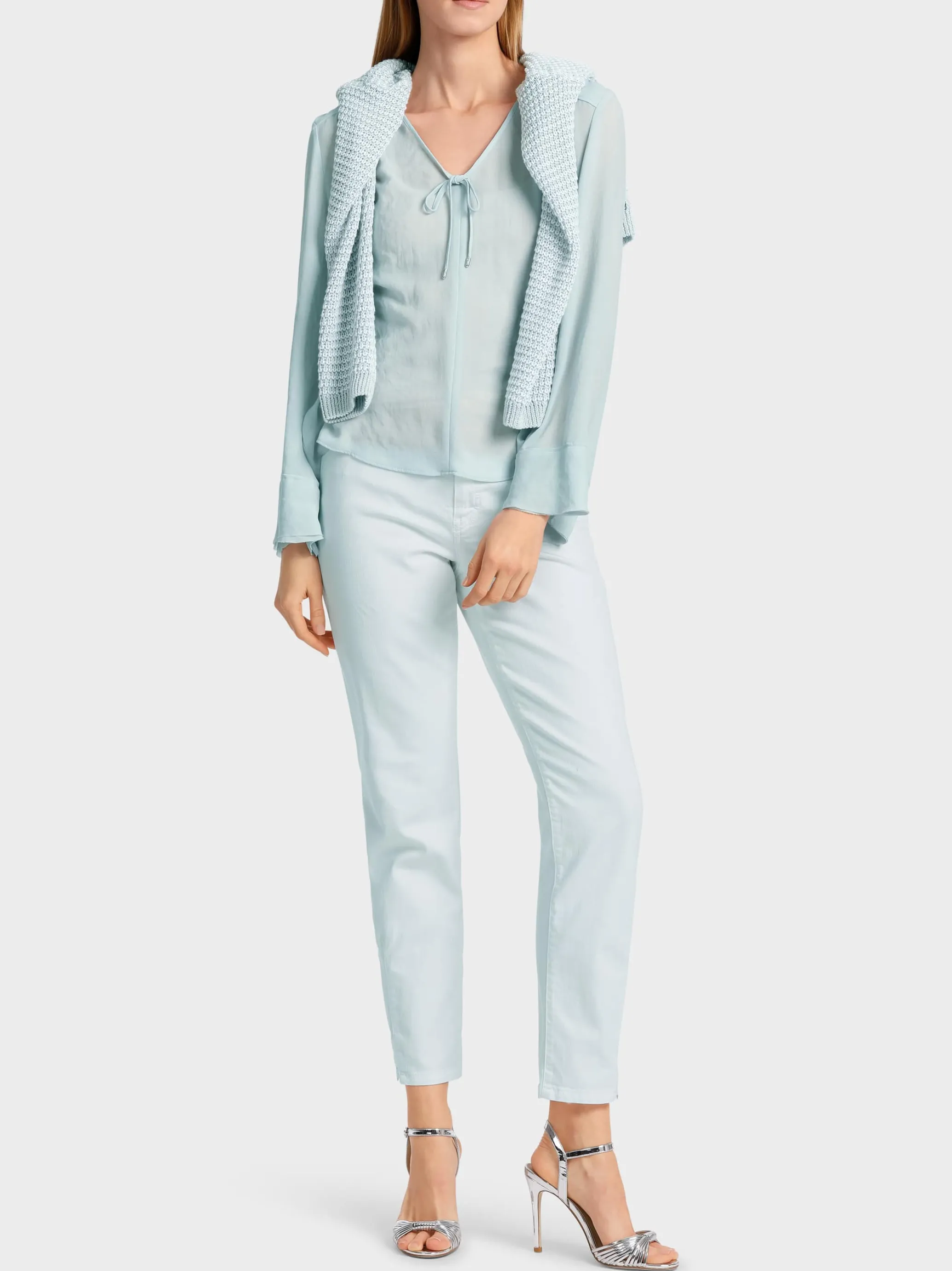 LANGÄRMELIGE BLUSE AUS RECYCELTER FASER-Marc Cain Cheap