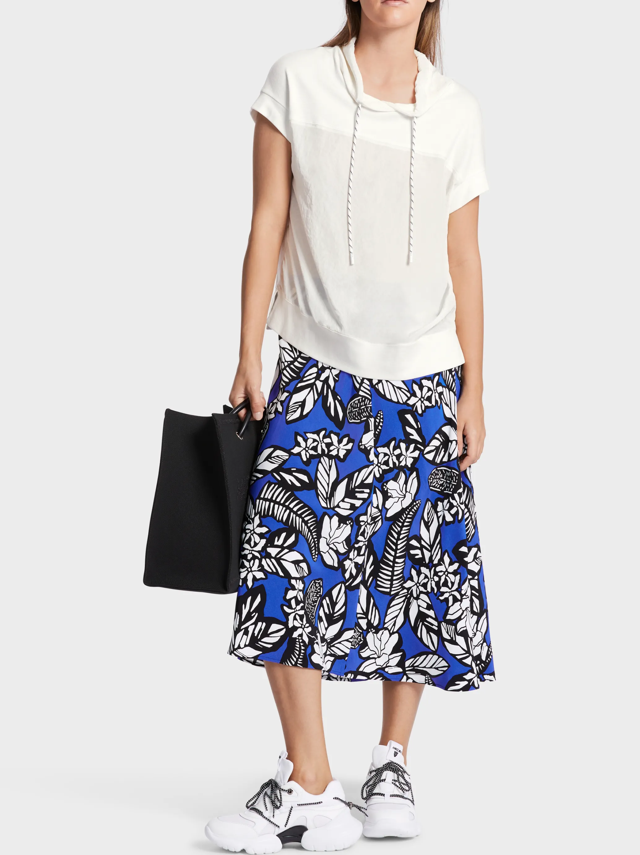 LÄSSIGE BLUSE IN MATERIALMIX-Marc Cain Shop