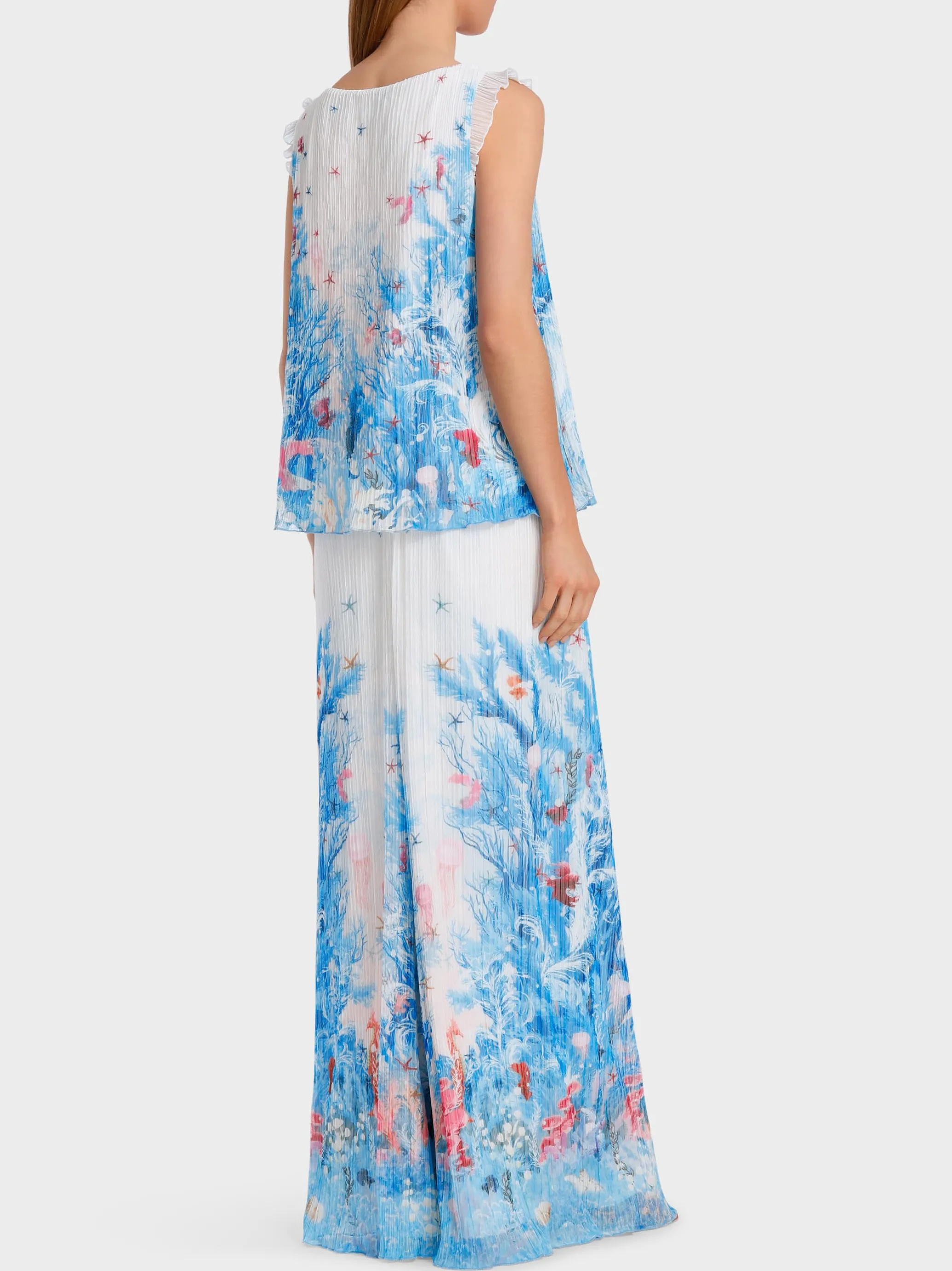PLISSIERTES TOP MIT UNTERWASSERPRINT-Marc Cain Fashion