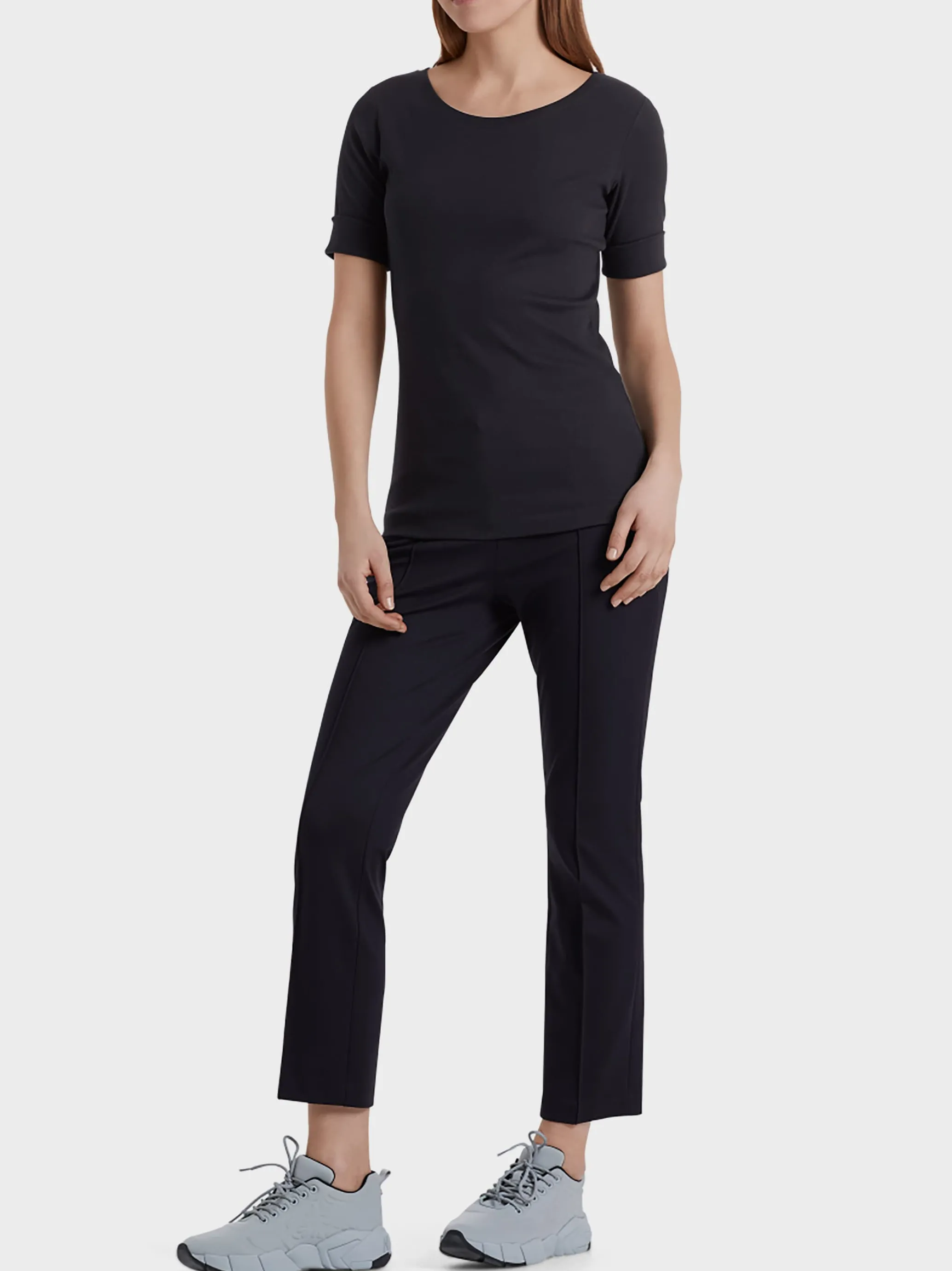 RUNDHALS-SHIRT MIT HALBEN ÄRMELN-Marc Cain Best Sale