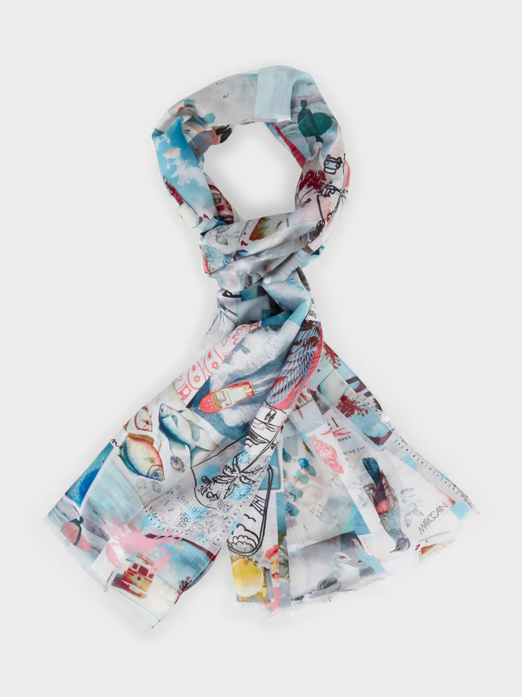 SOMMERLICHER SCHAL MIT SEIDE-Marc Cain Store