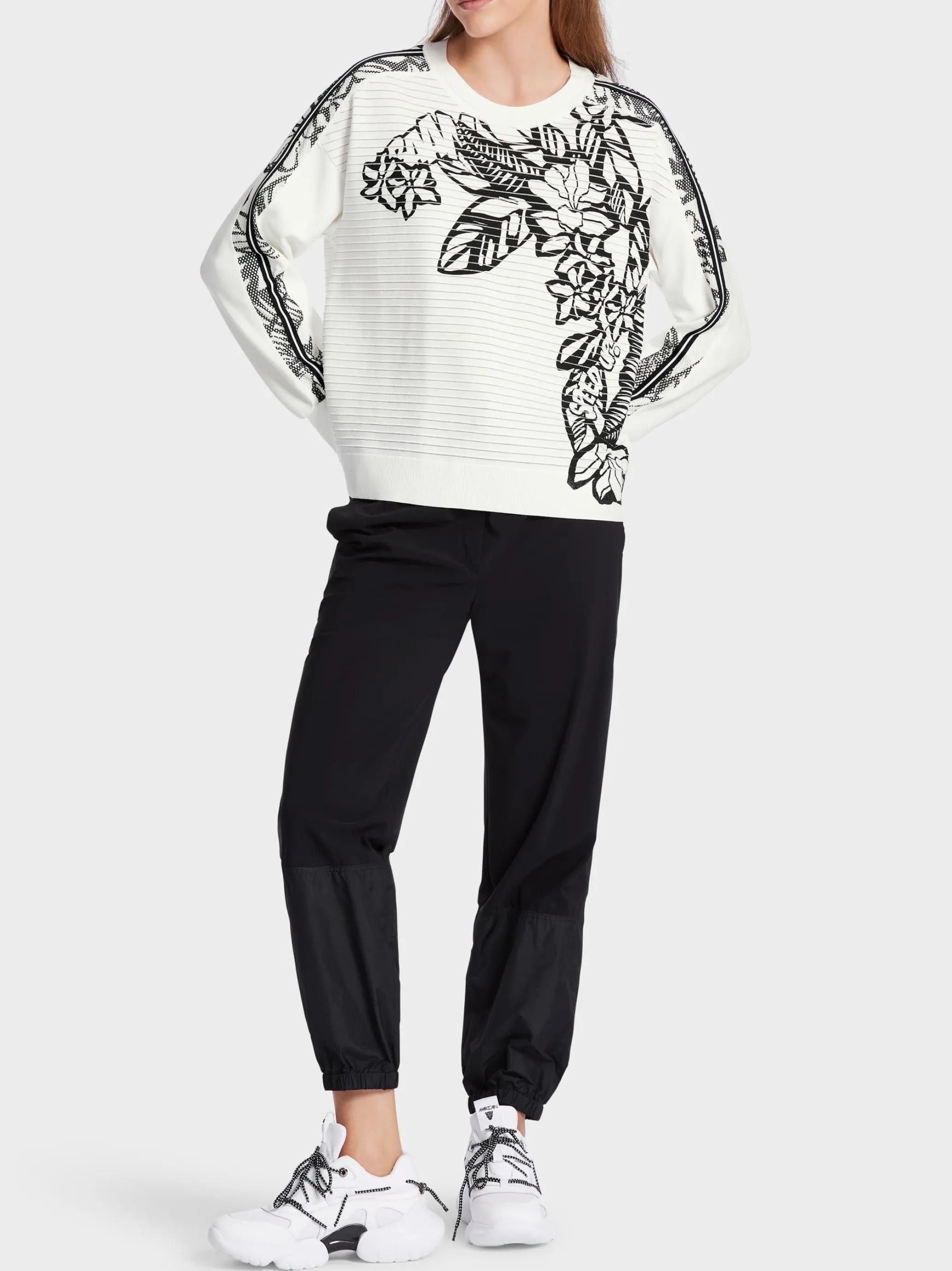 SWEATER MIT PRINT KNITTED IN GERMANY-Marc Cain Online