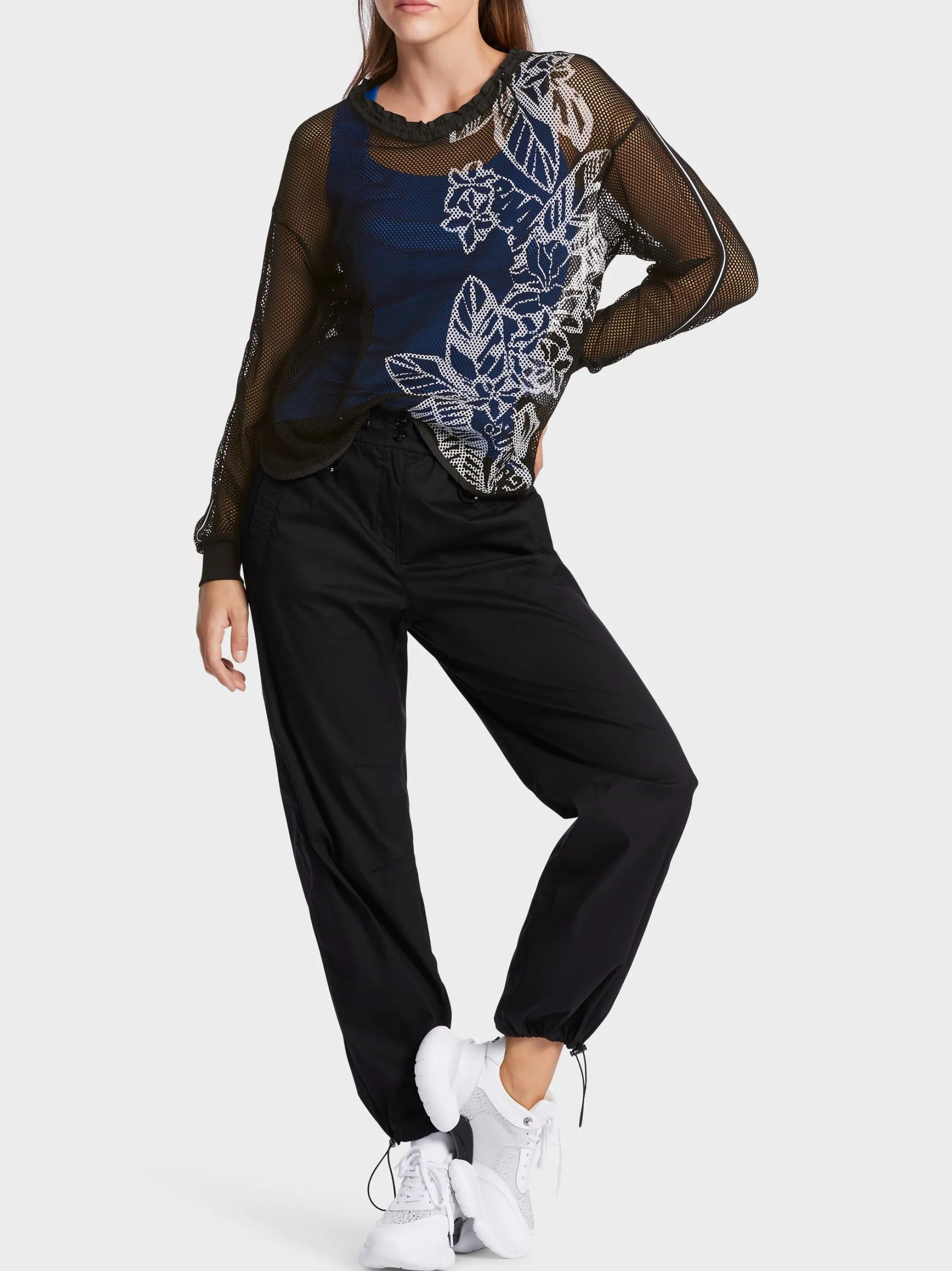 T-SHIRT AUS BEDRUCKTEM MESH-Marc Cain Cheap