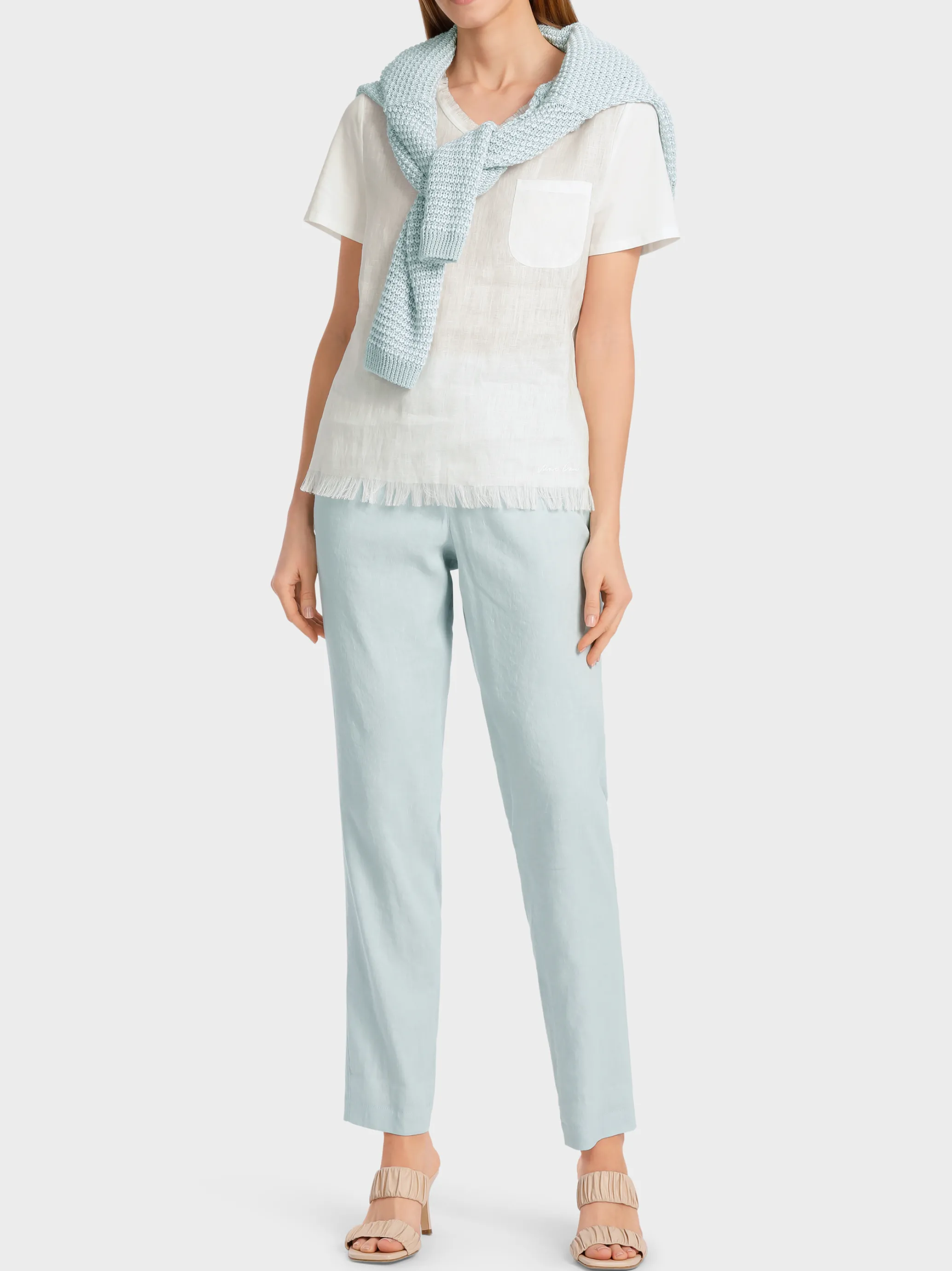 T-SHIRT IM MATERIALMIX-Marc Cain Outlet