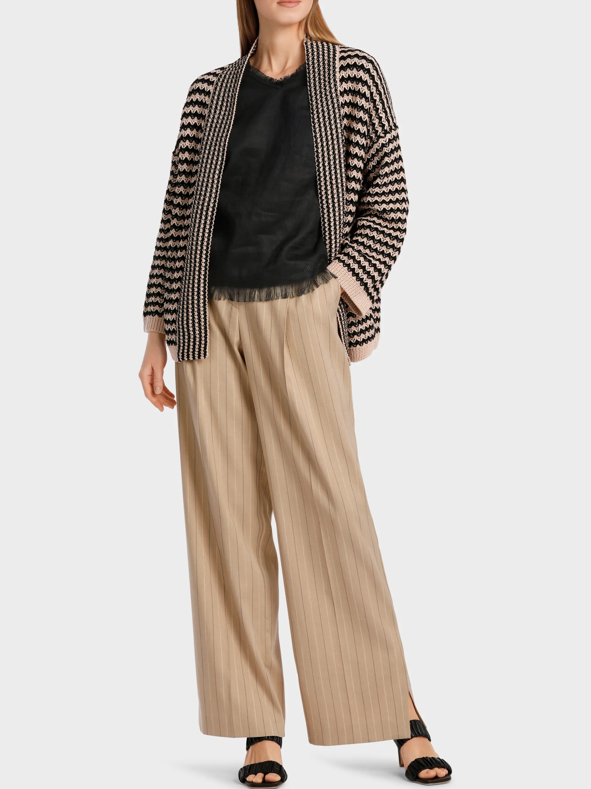 T-SHIRT IM MATERIALMIX-Marc Cain Sale