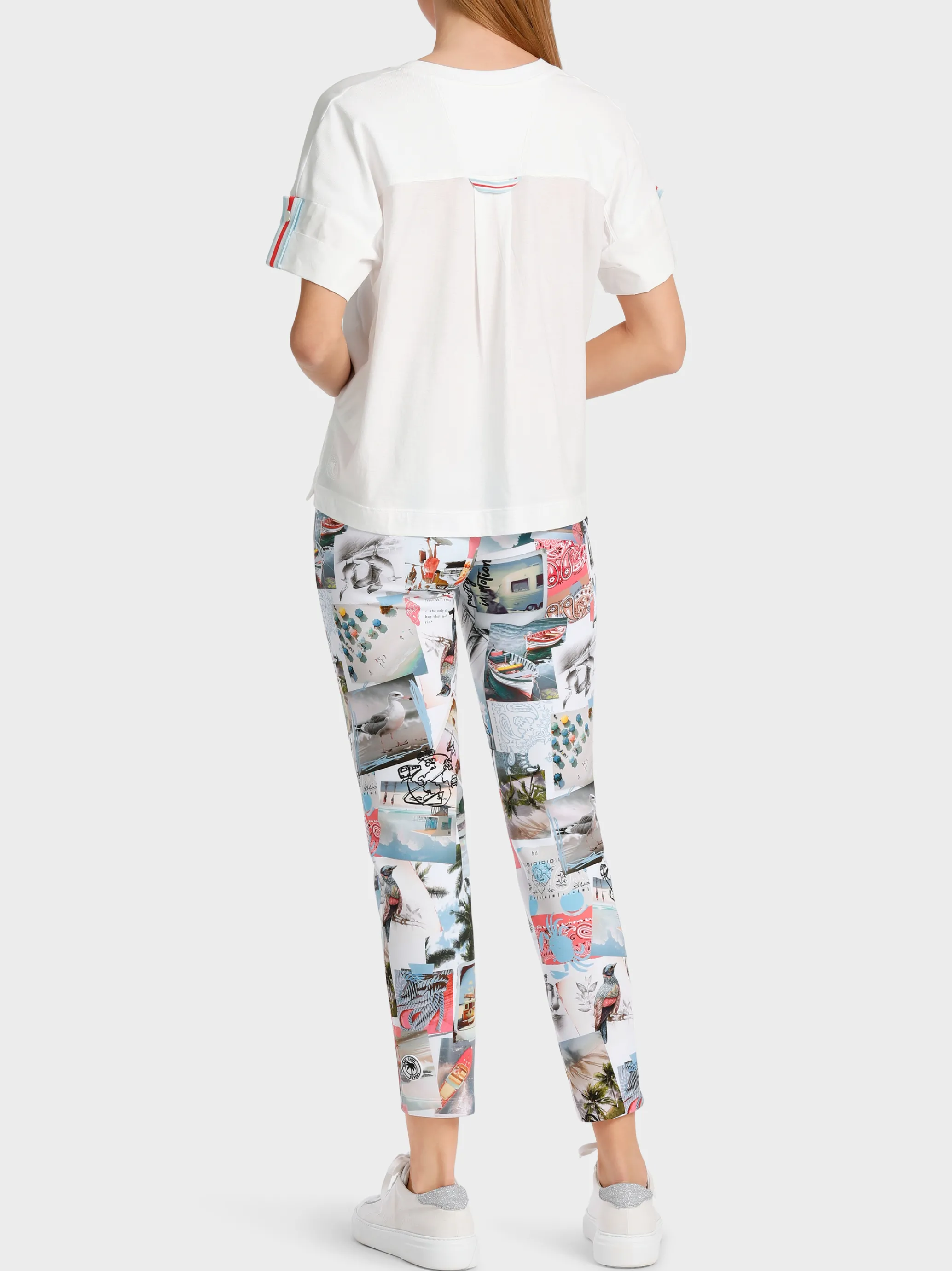 T-SHIRT IM MATERIALMIX-Marc Cain Sale