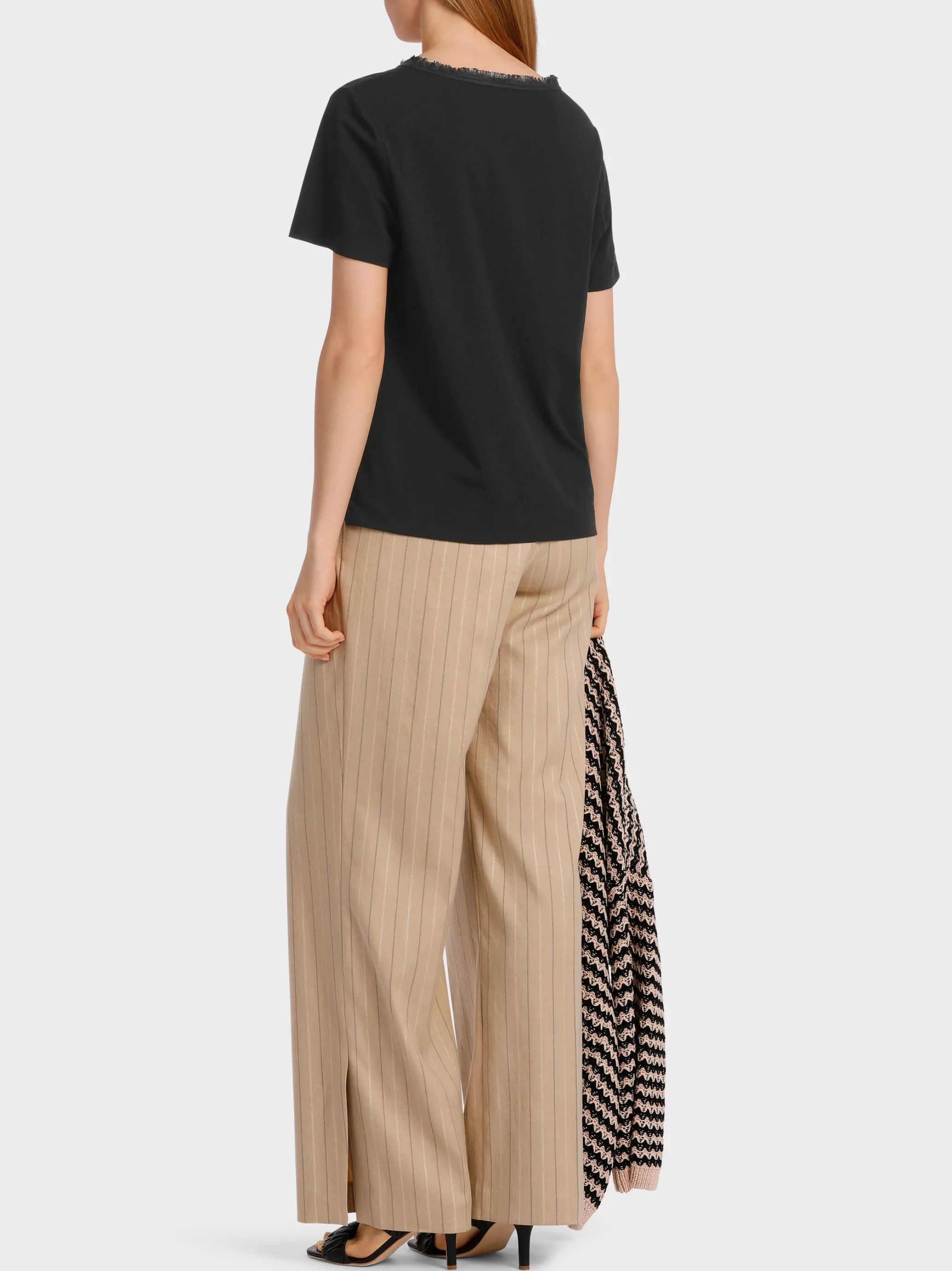 T-SHIRT IM MATERIALMIX-Marc Cain Sale