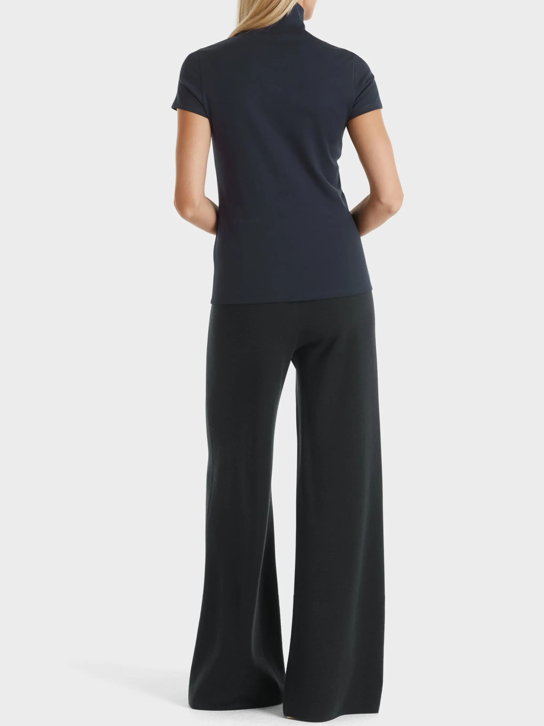 T-SHIRT MIT GESCHLITZTEM MOCK-NECK-Marc Cain Outlet