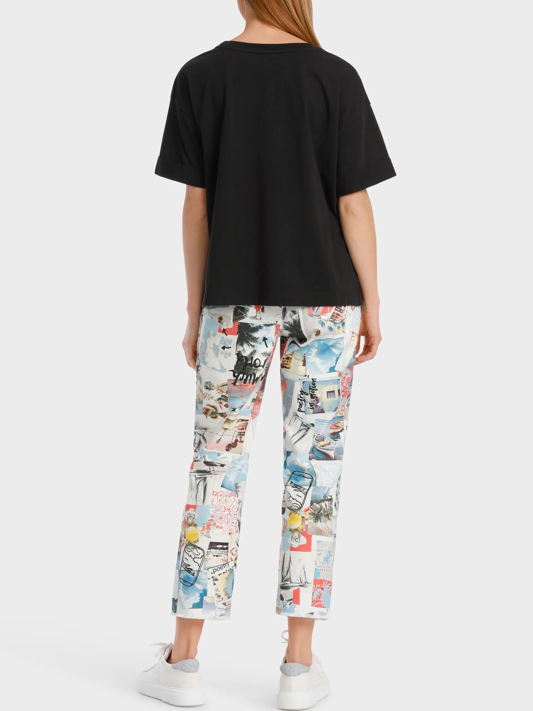 T-SHIRT MIT LOCHSTICKEREI-Marc Cain Flash Sale