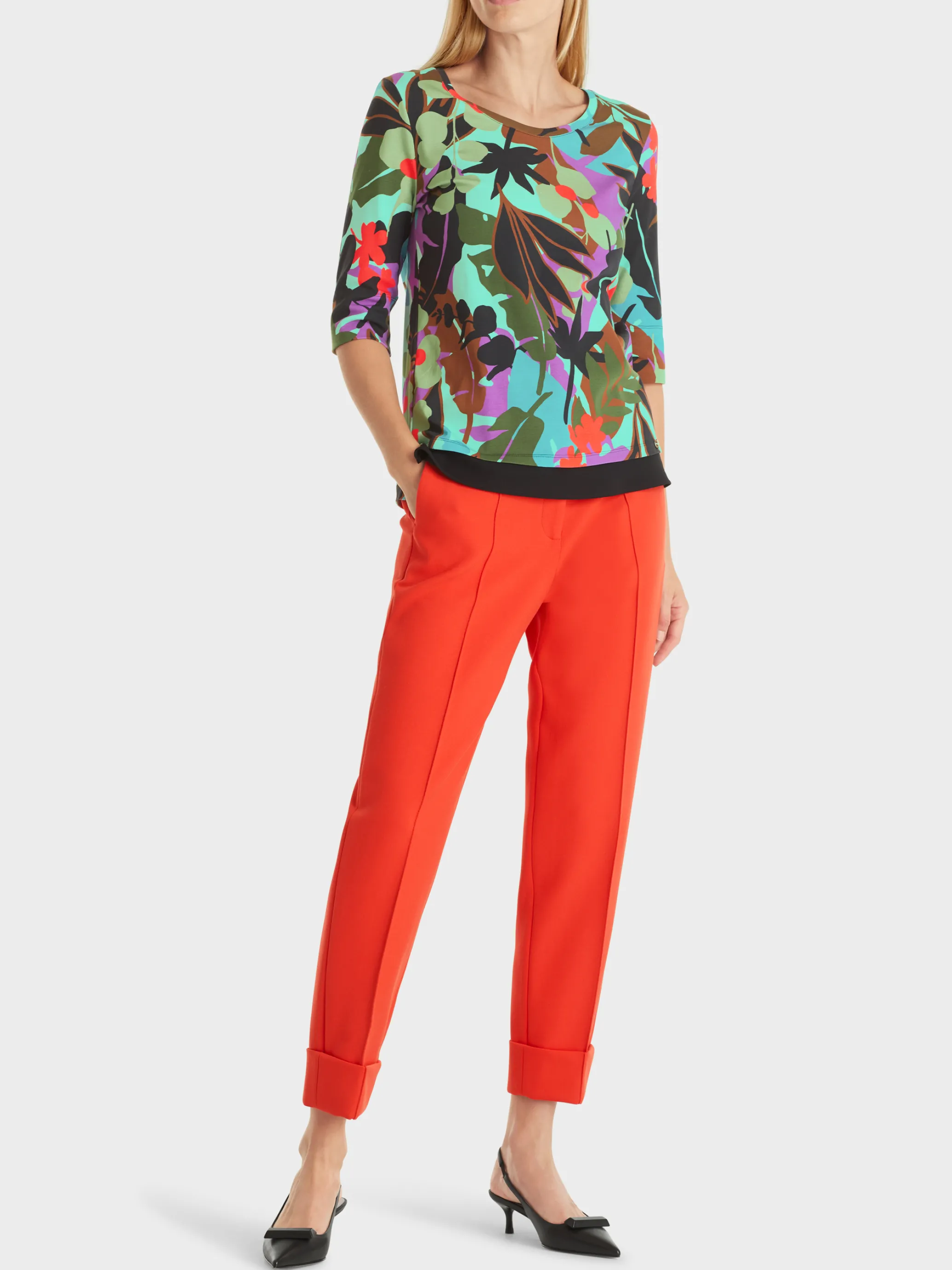 T-SHIRT MIT SEITENSCHLITZEN-Marc Cain Flash Sale