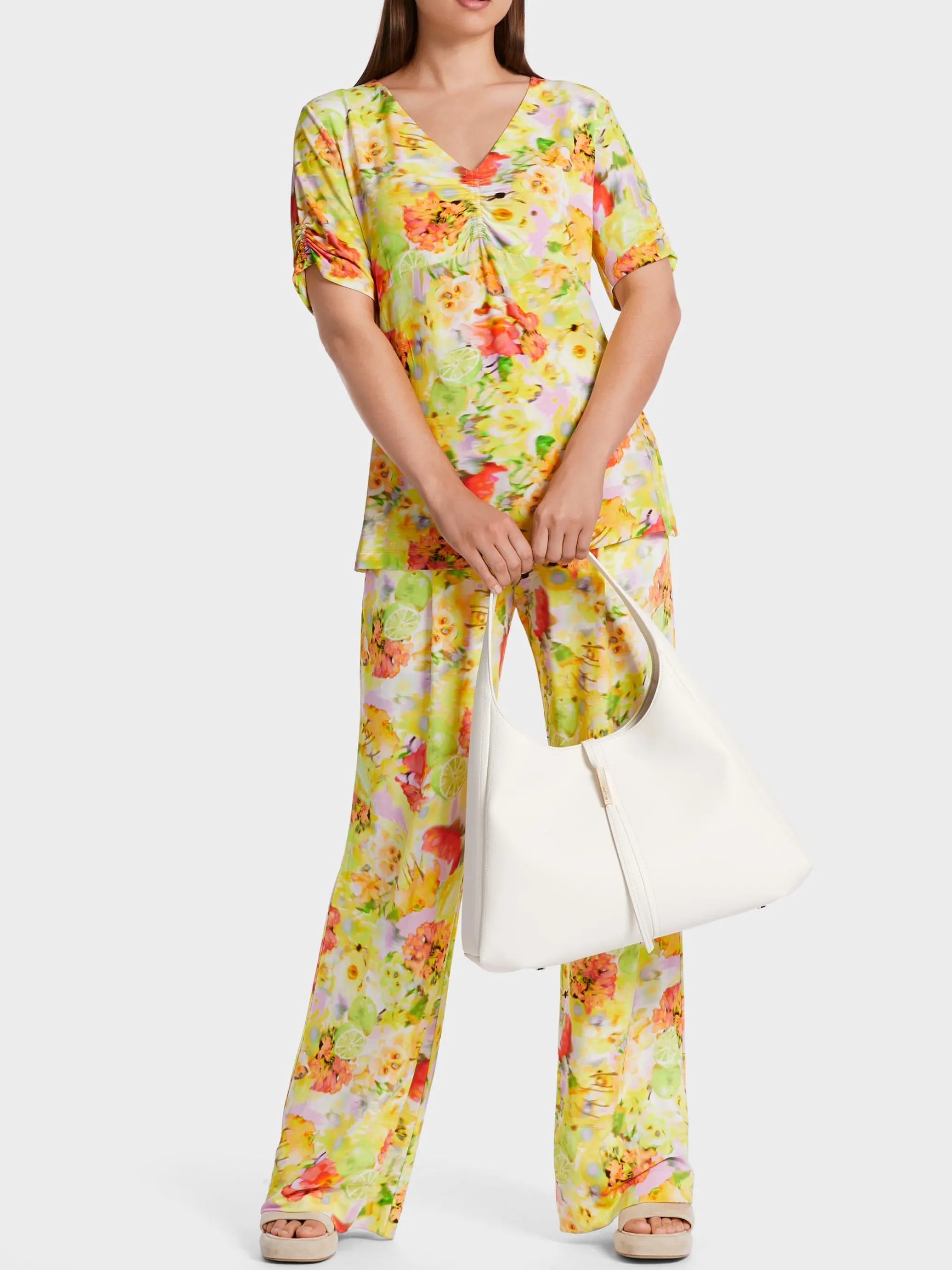 T-SHIRT MIT SMOK-DETAILS-Marc Cain Fashion