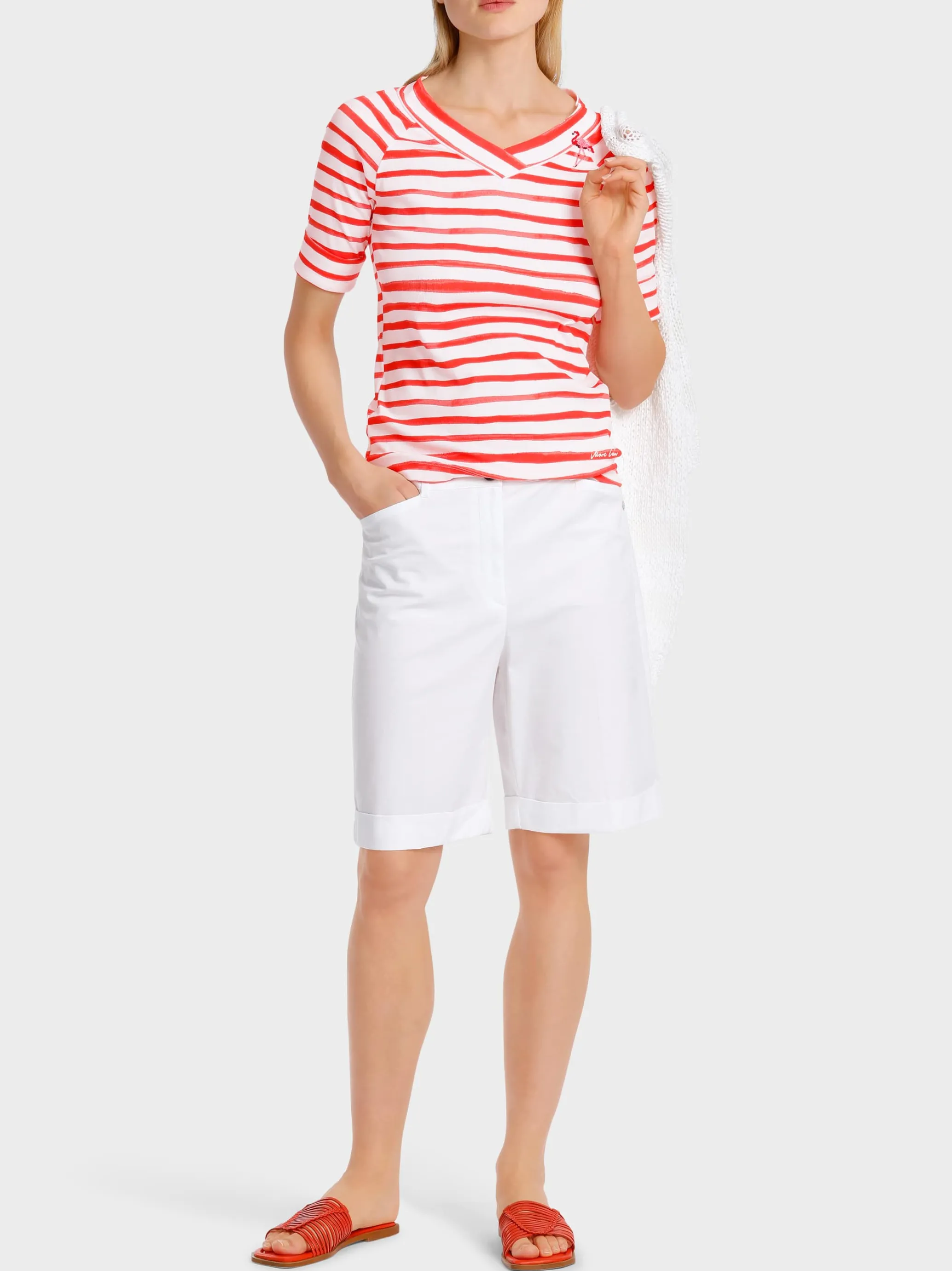 T-SHIRT MIT STREIFEN “RETHINK TOGETHER”-Marc Cain Best